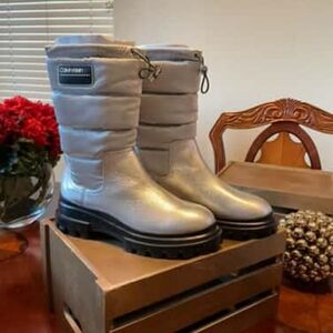 Calvin Klein Silver Winter Boots